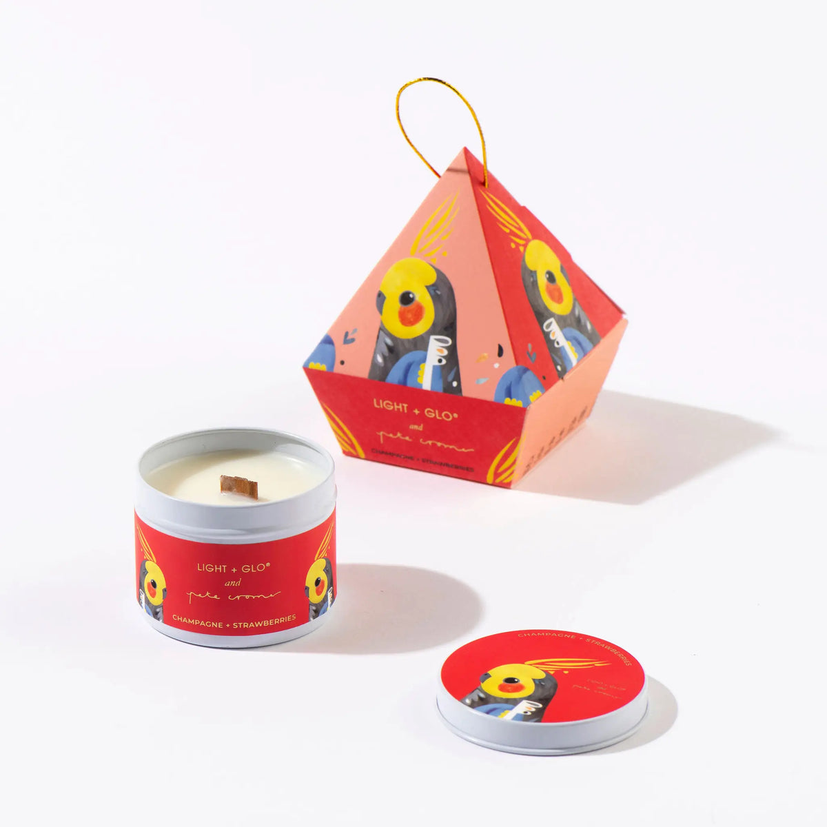 Pete Cromer Bauble Travel Candle 115g - Champagne & Strawberries