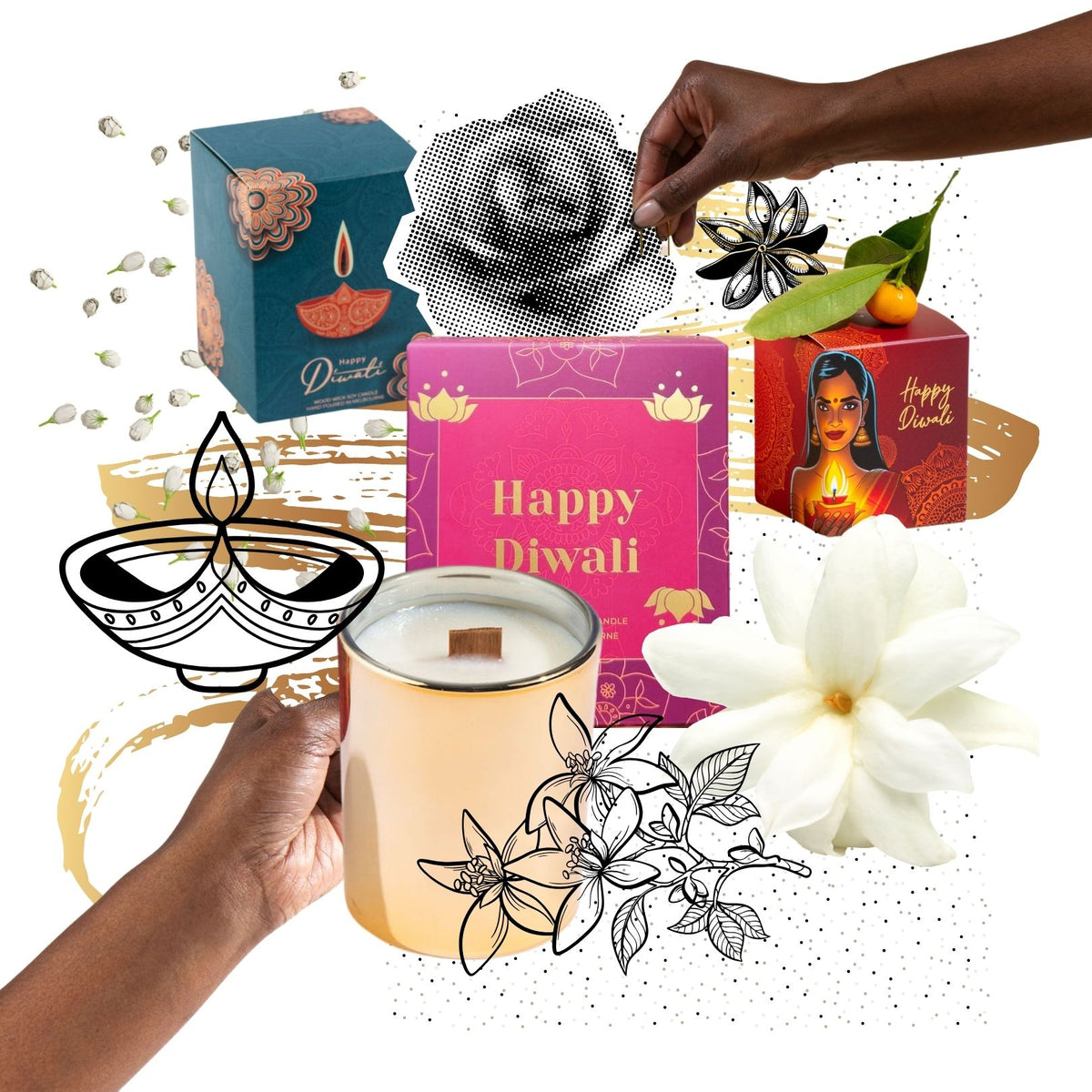 Diwali Collection Large Candle 300g