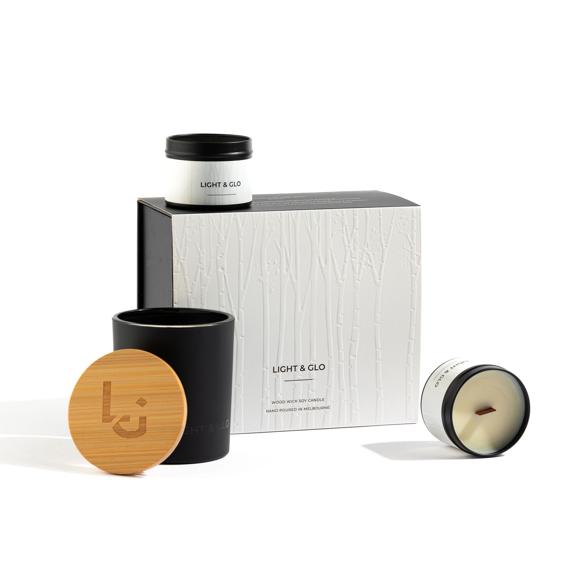 Monochrome Large Gift Box | Luxury Candles & Home Fragrances by Light + Glo