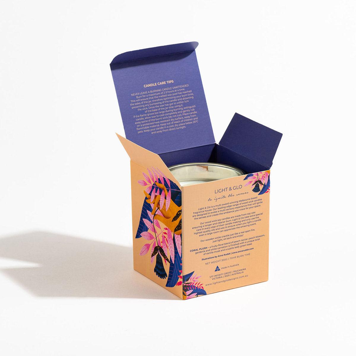 Coral Plush Large Candle - Artist Collection | Hand-Poured Soy Candle | Light+Glo