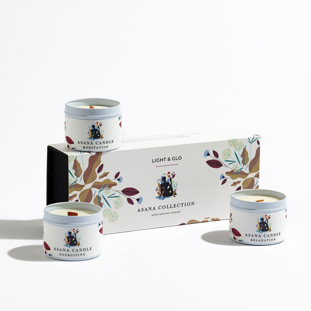 Asana Collection Trio Gift Pack - Hand-Poured Soy Candles | Light+Glo.