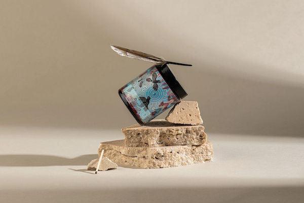 Indigenous art work soy candle Chernee Sutton