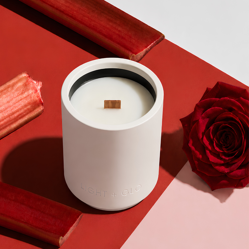 Renaissance Medium Ceramic Candle 200g - Rhubarb Roses