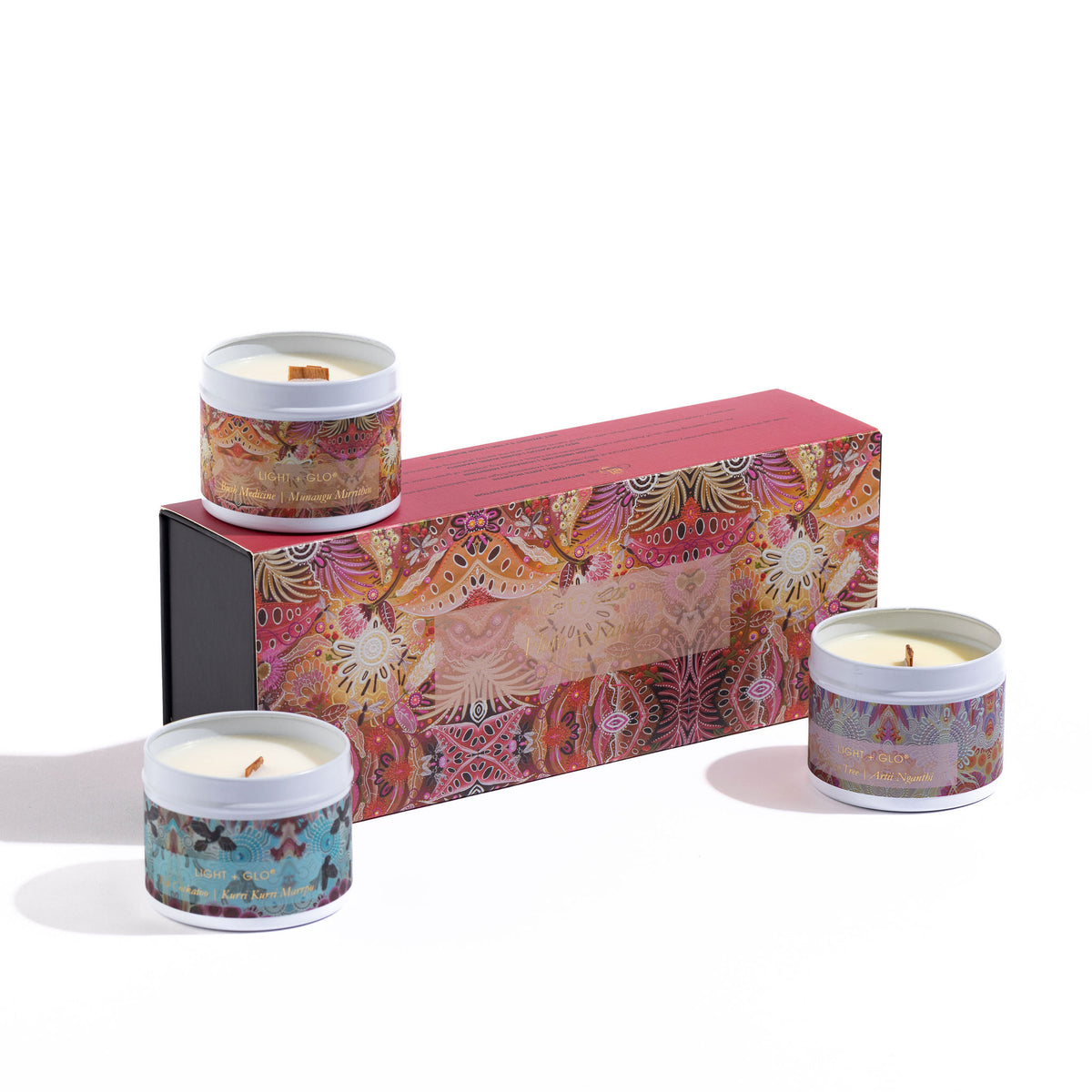 Cher&#39;nee Sutton Travel Candle Trio Gift Set- Flora + Fauna | Luxury Candles &amp; Home Fragrances by Light + Glo