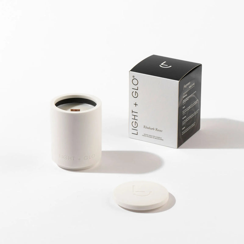 Renaissance Medium Ceramic Candle 200g - Rhubarb Roses