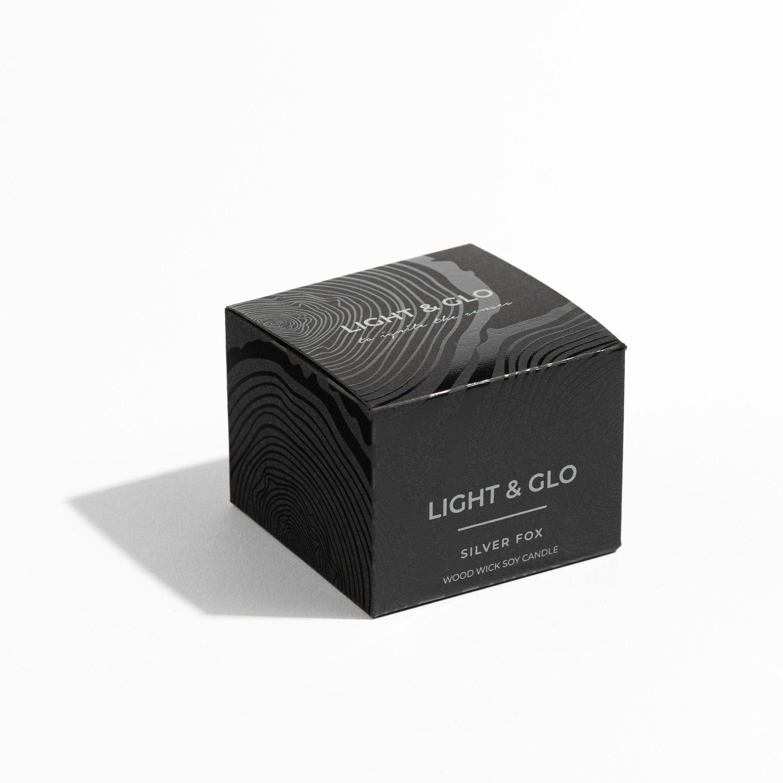 Silver Fox Travel Candle - Noir Collection | Hand-Poured Soy Candle | Light+Glo