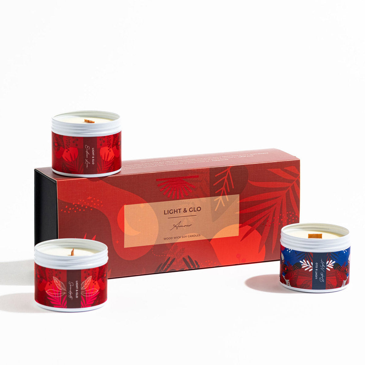 Amour Candle Trio Pack - Date Night, Serendipity, Endless Love | Luxury Candles &amp; Home Fragrances by Light + Glo
